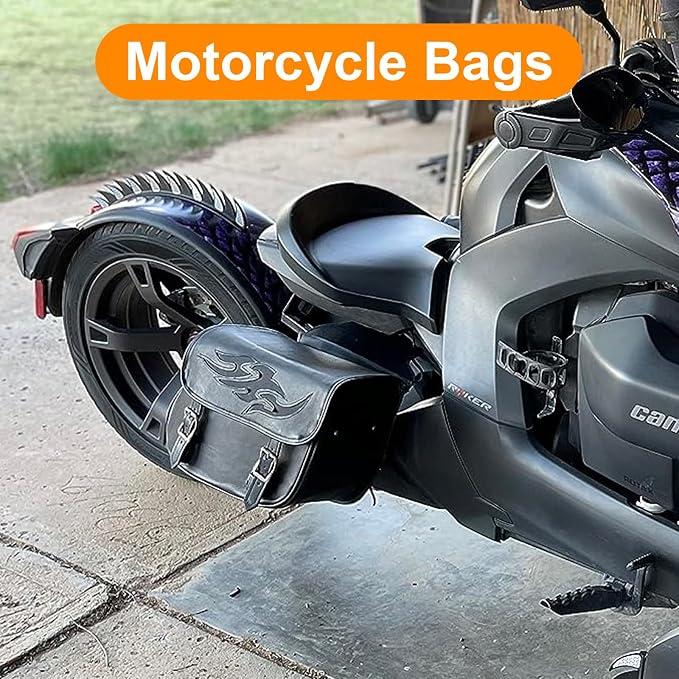 GARGOYLE BELLS Motorcycle Saddle Bags Leather Motorcycle Luggage Bag - Image 7