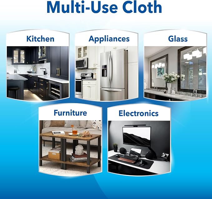 Unger 12” x 12” All-Purpose Microfiber Cloths, 4 Pack, Wet and Dry Cleaning - Image 6