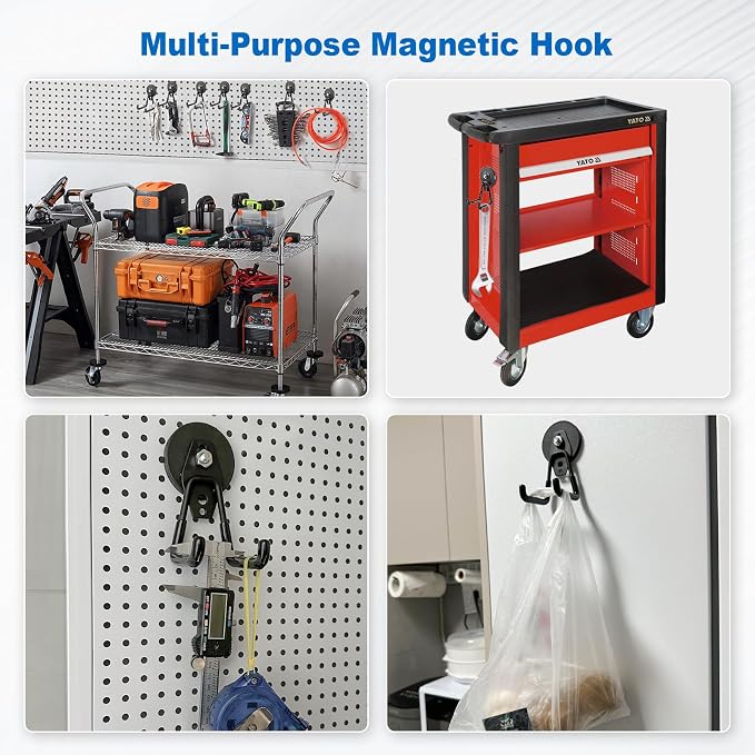1 Pack Large Heavy-Duty Magnetic Garage Hooks - Image 4