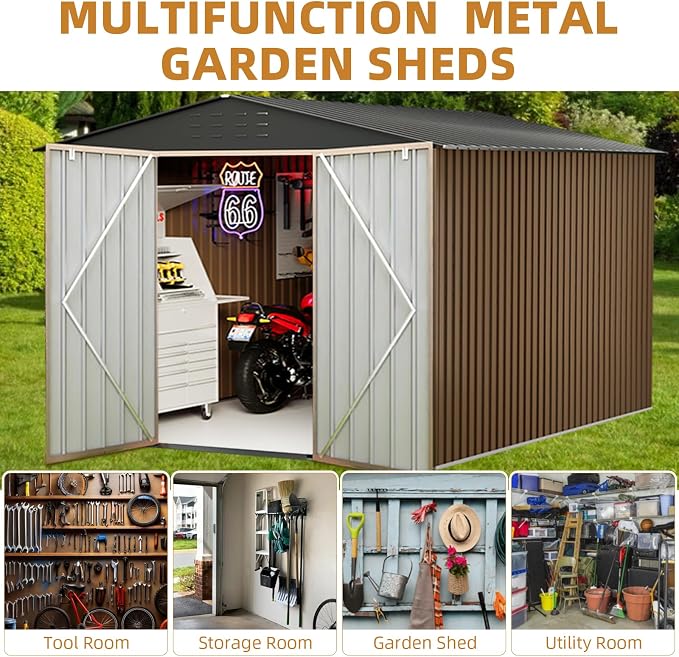 Outdoor Storage Shed, 8x12 FT Metal Garden Shed - Image 5