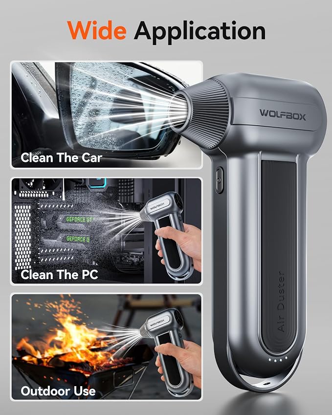 WOLFBOX MF100 Electric Air Duster-150000RPM Super Power Cordless Air Duster - Image 5
