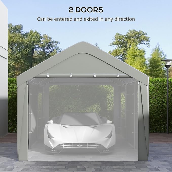 Outsunny Carport 10' x 20' Portable Garage, Heavy Duty Car Port Canopy - Image 5