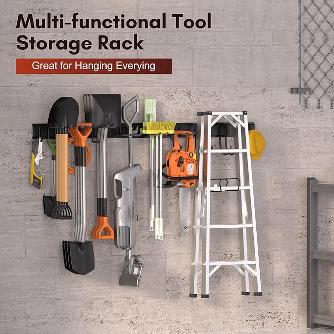 Garage Tool Organizer Wall Mount, Garden Tools Rack Holder, 64 Inch Storage - Image 2