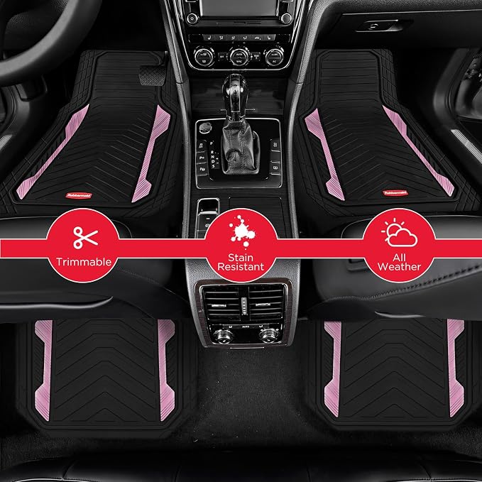 Rubbermaid Car Floor Mat, Heavy Duty All-Weather Car Mats Full Set - Image 3