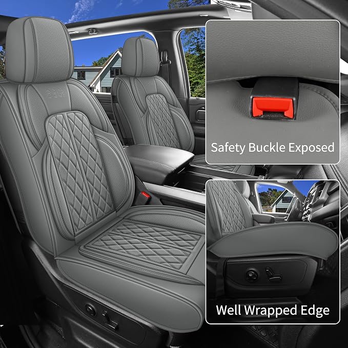 Car Seat Cover Custom Fit for Dodge Ram 1500 2500 3500 2002-2024 Faux Leather - Image 3