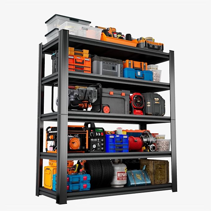 Heavy Duty 5-Tier Shelving Unit 2500LBS Capacity by HYMNXEMO