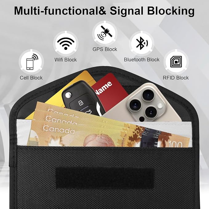 Faraday Bag 2 Pack of RFID Signal Blocking Bag Shielding Pouch Wallet and - Image 3