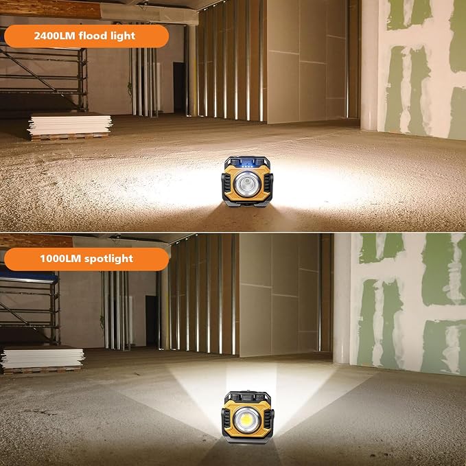 Samyoung 2 Pack 2400LM Super Bright Rechargeable Work Light, 28 Hours Long - Image 9