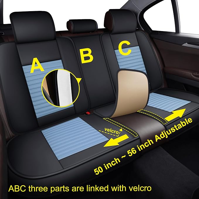 LINGVIDO Car Seat Covers, Breathable and Waterproof Faux Leather Automotive - Image 6