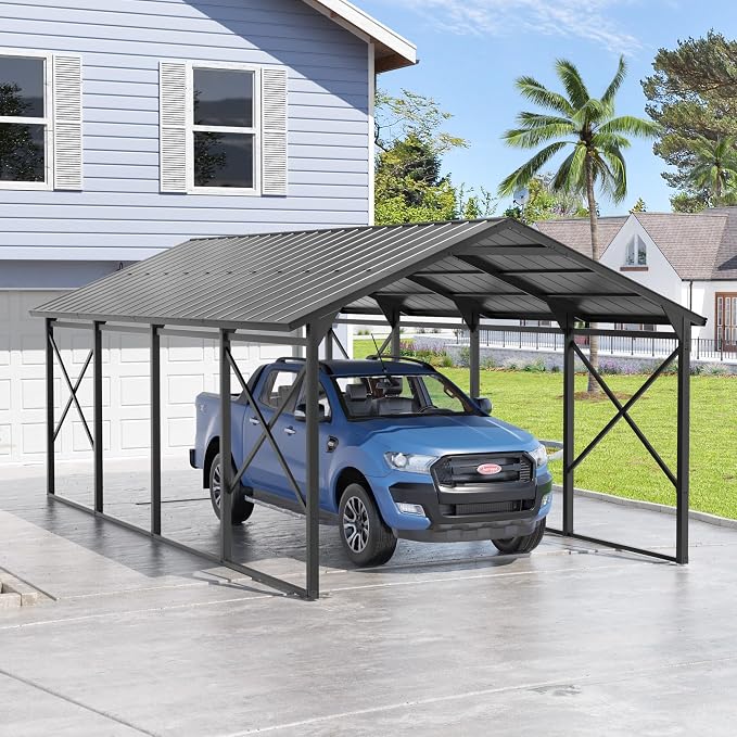 Kullavik 22x12x10 FT Metal Carport, Heavy Duty Carport Canopy - Image 7