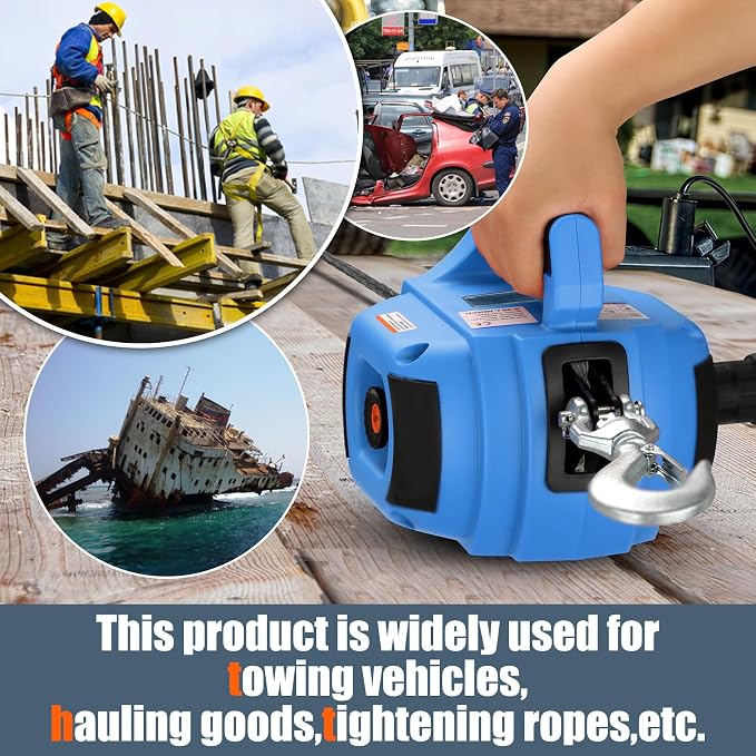 Portable Drill Winch of 1000 LB, Rotate The Hook 360 Degrees, - Image 7