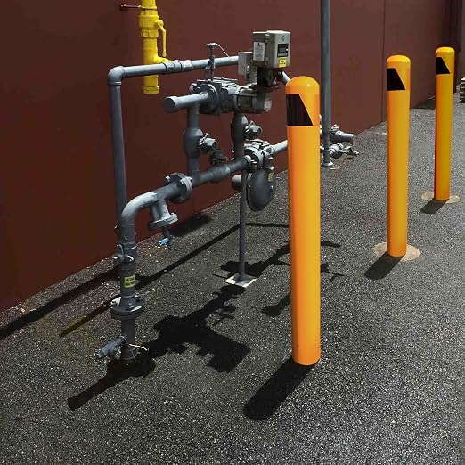 58" High 5-1/2" OD Steel Bollard Post Underground Mount, Cap Removable Safety - Image 4