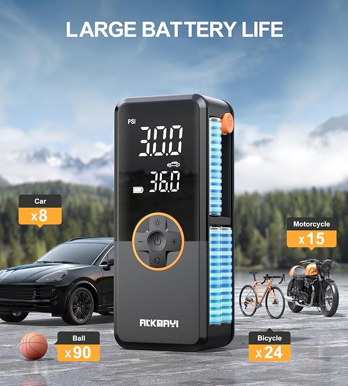 Tire Inflator Portable Air Compressor, 150PSI Air Pump - Image 5