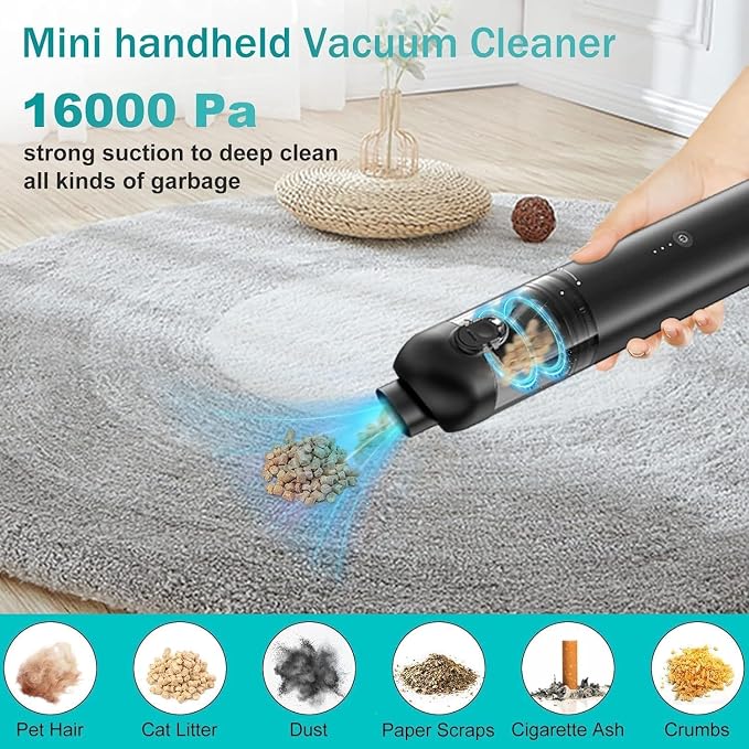 Car Vacuum Portable Cordless, 4-in-1 Handheld Vacuums Cordless, 000PA Strong - Image 4