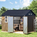 8x10 FT Outdoor Metal Storage Shed, Single Door, 1 Clear Window, Tool Shed by Unknown
