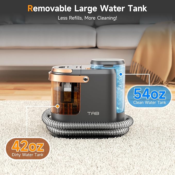 TAB Carpet Cleaner Machine, 18KPa Portable Upholstery Spot Cleaner Shampooer - Image 5