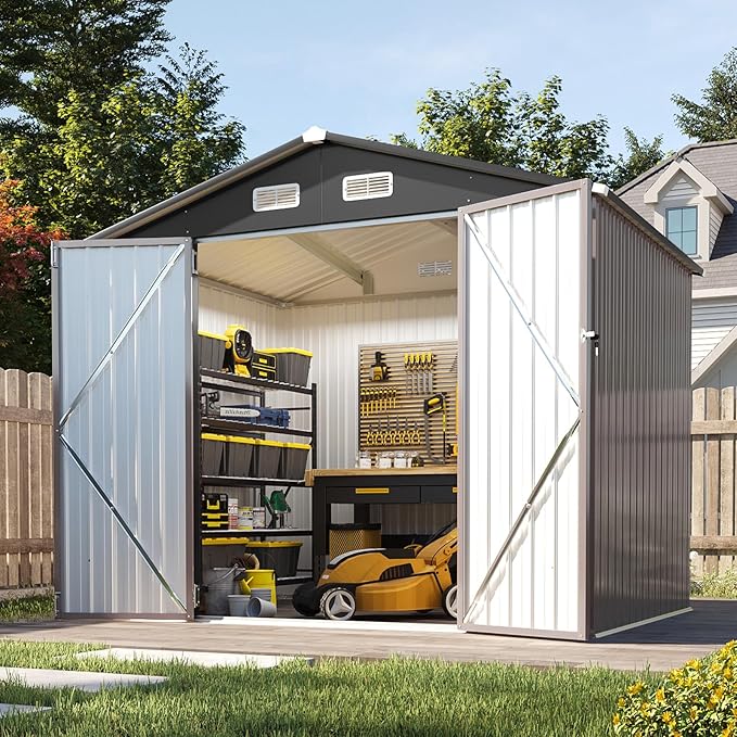 Aoxun 7x5 FT Outdoor Storage Shed Garden Metal Shed by Aoxun