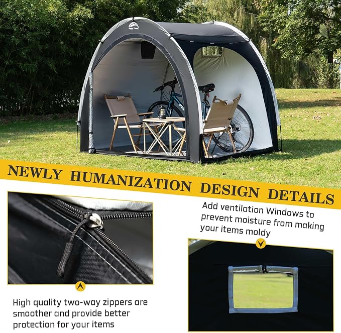 Happy Travel Bike Storage Shed Tent, Outdoor Portable Bicycle Storage Sheds - Image 7