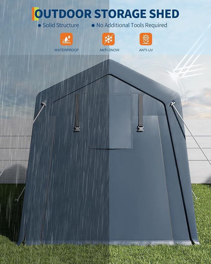 6x8 Ft Carport Heavy Duty Tent - Image 5
