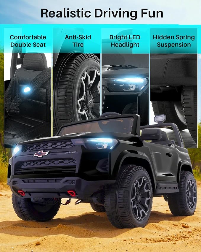 Joywhale 24V Ride on Truck 4WD Kids Electric Vehicle Licensed Chevorlet Ride on - Image 4