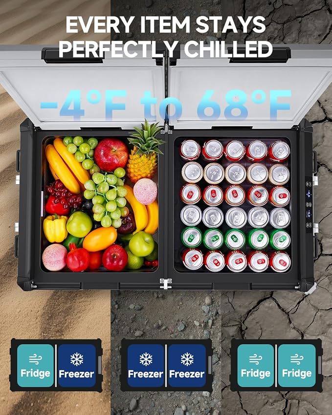 BODEGACOOLER 12 Volt Car Refrigerator, 100Quart Dual Zone Car Fridge APP Control - Image 6