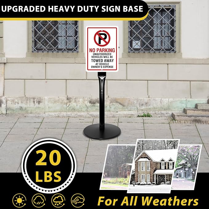 Parking Sign Stand with Base - Image 2