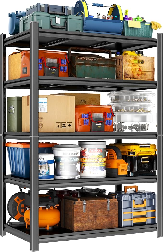 Garage Shelving 5-Tier Metal Storage Shelves 3500LBS Garage Storage Shelves by PRESTELION
