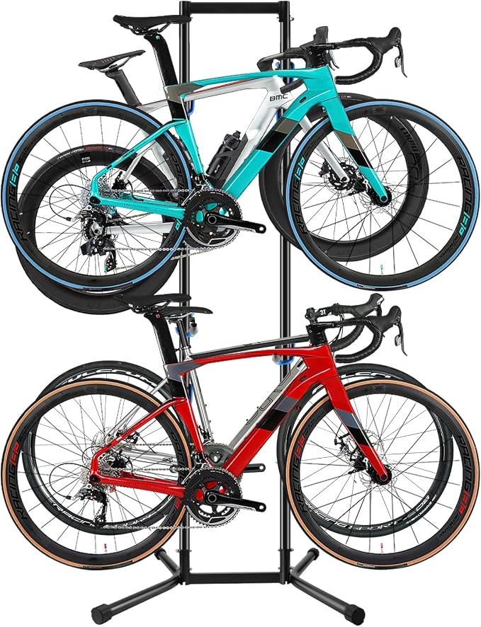 Stand Bike Storage Rack Garage Max 240lbs, Freestanding Gravity Indoor Bike by Hutigertech