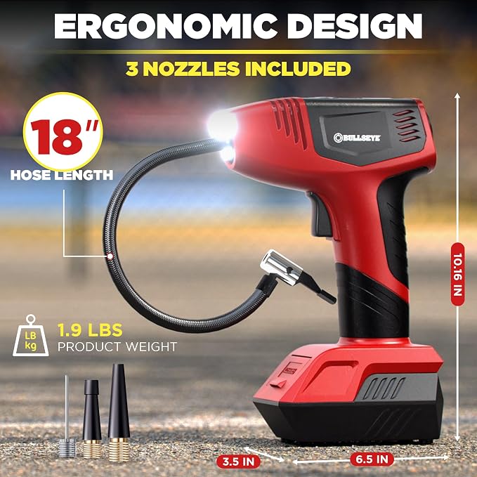 Bullseye Pro Automatic Digital Tire Inflator 150 PSI Max w/Gauge Display Screen - Image 7