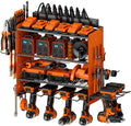 Power Tool Organizer with Charging Station, 4 Layers Garage Storage Rack with 6 by Sttoraboks