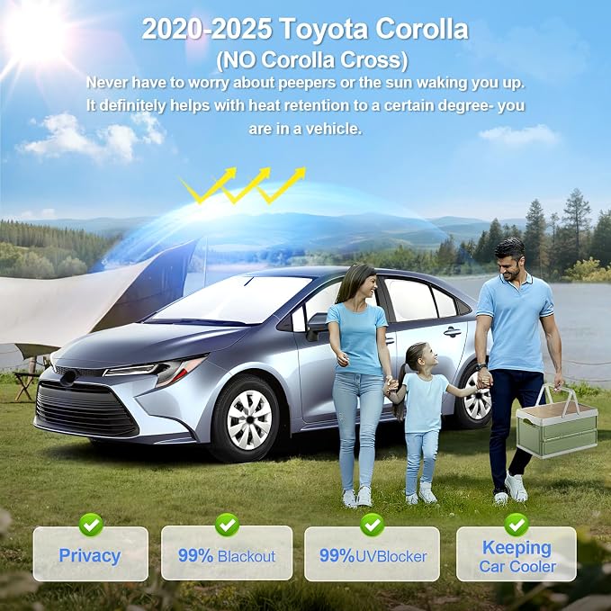 6pcs Car Window Shades for Toyota Corolla 2020-2025 Accessories, Windshield - Image 2