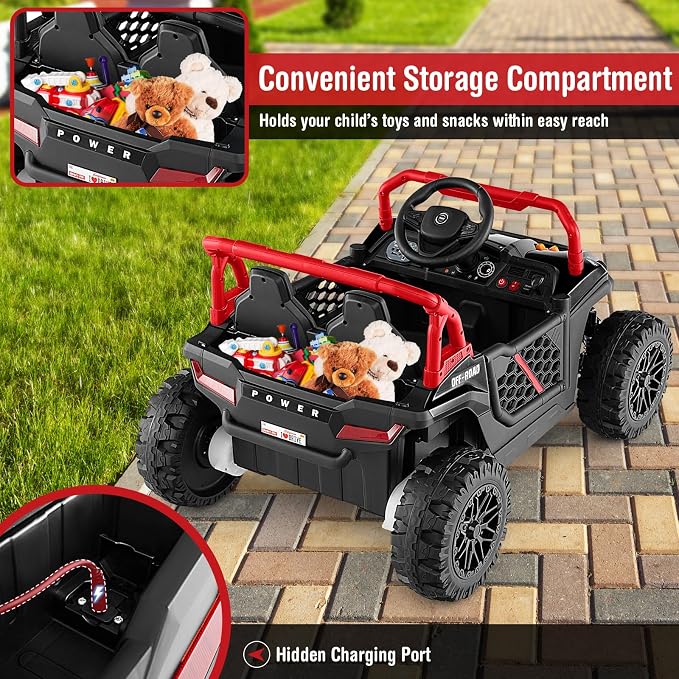 Costzon Kids UTV, 12V Battery Powered Electric Off-Road Car w/Remote Control - Image 4