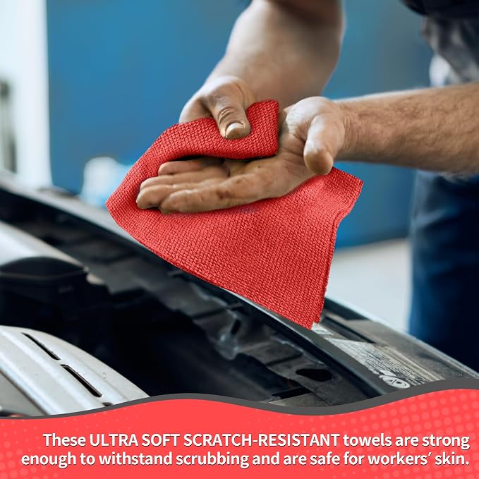 HOMERHYME Shop Towels Rags, 100 Pack Microfiber Cleaning Cloth Bulk Absorbent - Image 6