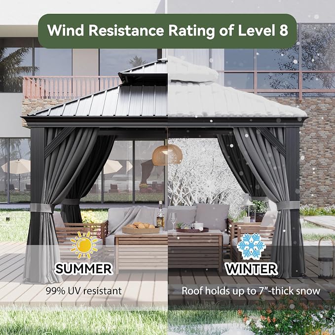 Aoxun 12' X 12' Hardtop Gazebo - Image 6