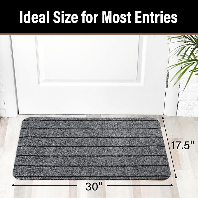 LotFancy 2-Pack Waterproof Front Door Mat 17"x30" Indoor/Outdoor, Non-Slip - Image 2