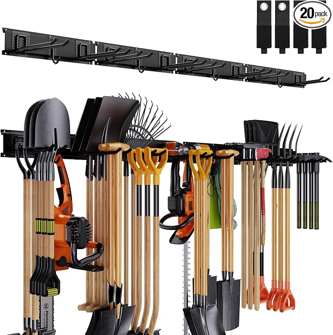Garage Tool Organizer Wall Mounted, 64 Inches Adjustable Garden Tool Organizer by Gatsowm