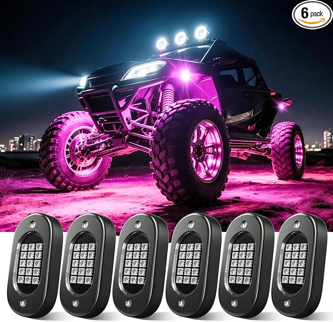 Honalia LED Rock Lights for Trucks 6 pods, RGB Truck Rock Lights by Honalia