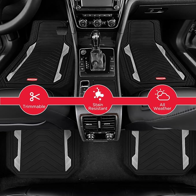 Rubbermaid Car Floor Mat, Heavy Duty All-Weather Car Mats Full Set - Image 3