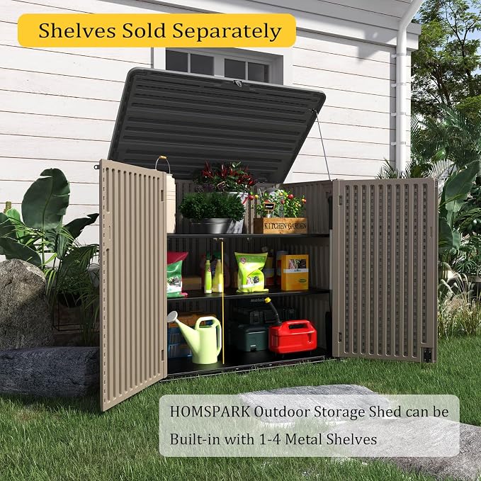 HOMSPARK Storage Shed Weather Resistance, Outdoor Storage Cabinet - Image 3