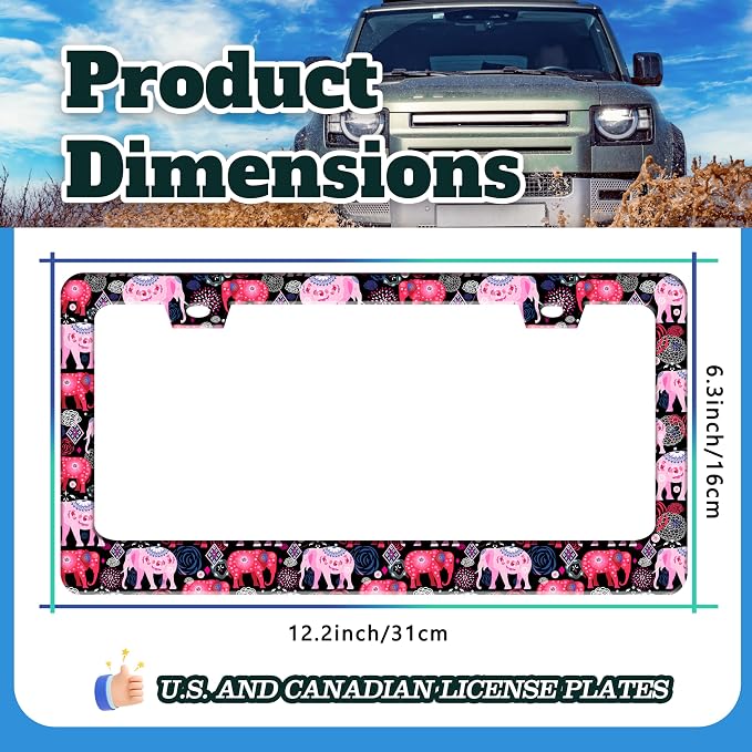 Tribal Elephant License Plate Frame Beautiful Animal License Plate Holder - Image 3