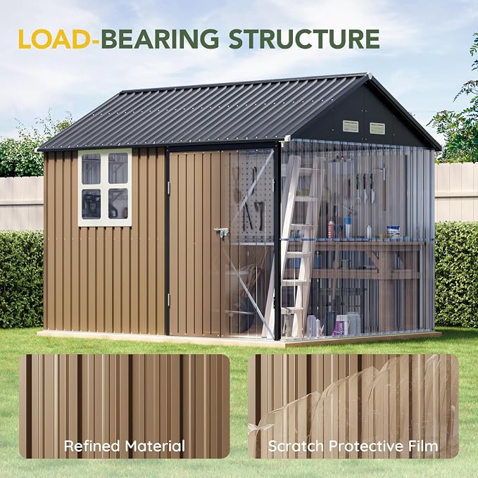 Breezz 8X10FT Outdoor Steel Storage Shed - Image 5