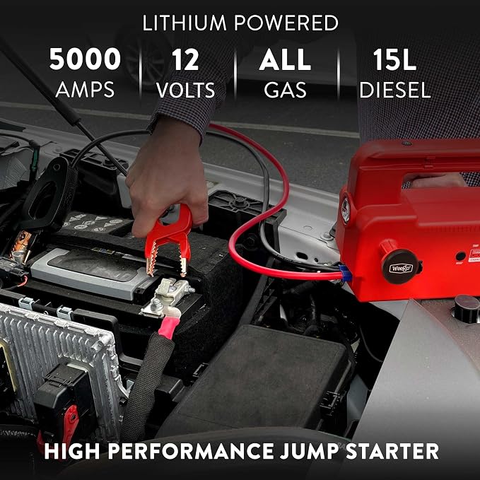 Weego 120 12V Jump Starter, 5000 Peak Amp / 1200 Cranking Amp, Smarty Clamp - Image 2