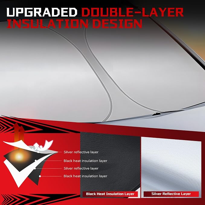 Windshield Sun Shade for 2008-2014 MERC-e-des-Be-nz C-Class w203 Foldable Sun - Image 3