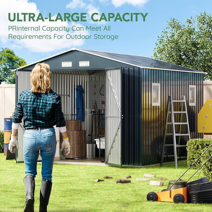 10X10FT Outdoor Steel Storage Shed - Image 2