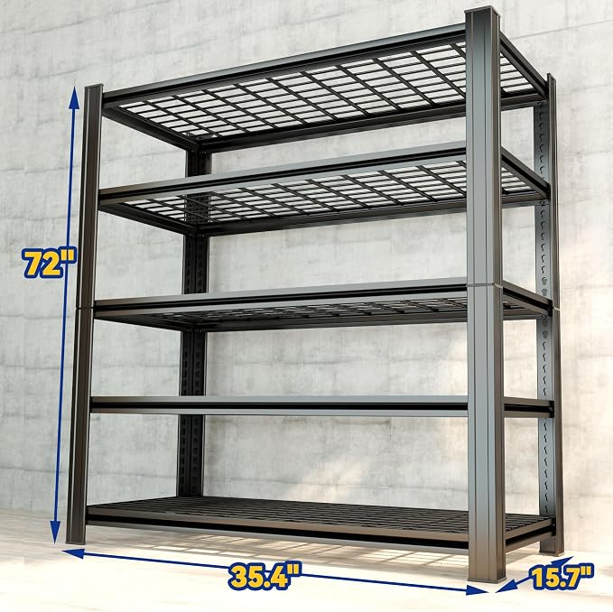 Garage Shelving, Heavy Duty 5-Tier Wire Shelving Unit - Image 3