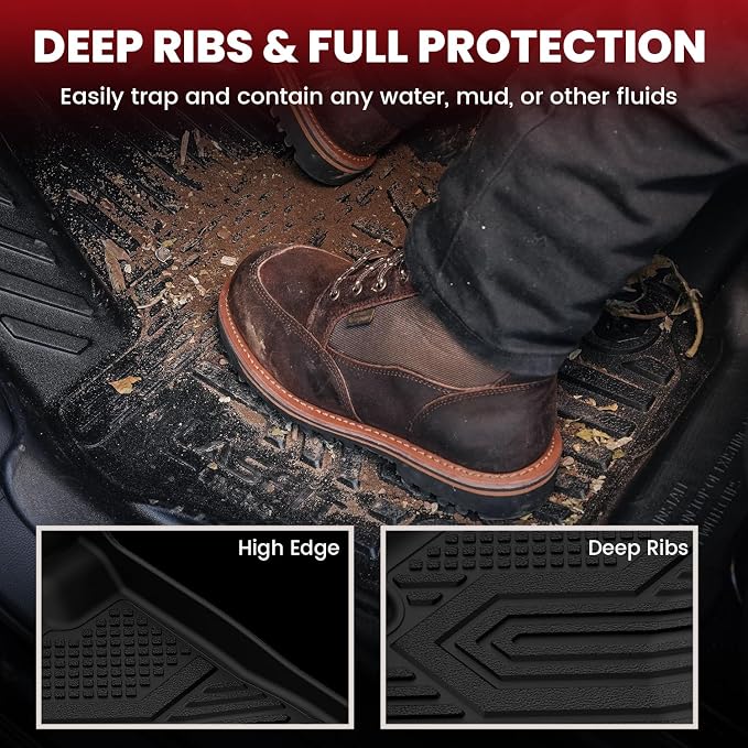 LASFIT Floor Mats 2019-2025 for Chevrolet Silverado/GMC Sierra 1500, 2020-2025 - Image 3