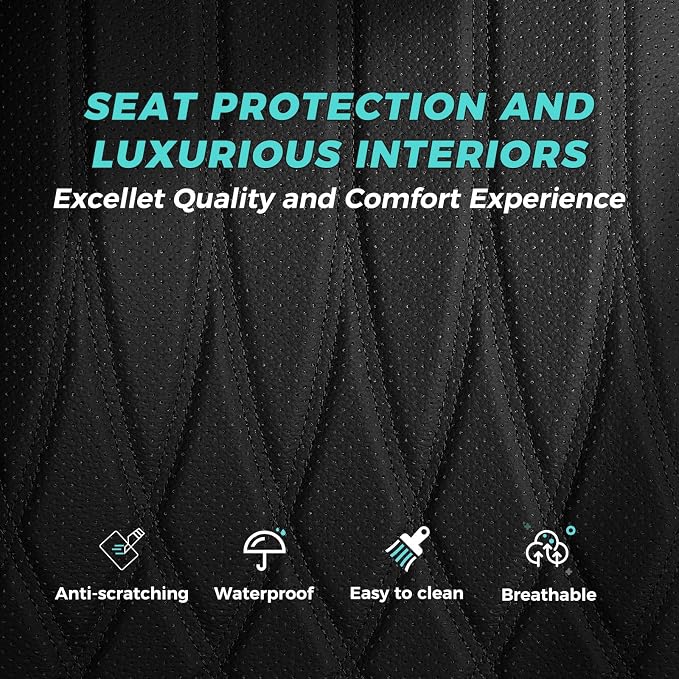 Seat Covers for Honda Civic Sedan LX 2016 2017 2018 2019 2020 2021, Faux - Image 6