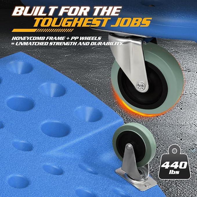 Magshion Mechanic Creeper with Padded Headrest & Tool Trays – 440 lbs Capacity - Image 5