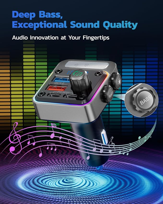 Nulaxy 54W Bluetooth 5.3 Car Adapter - Image 4