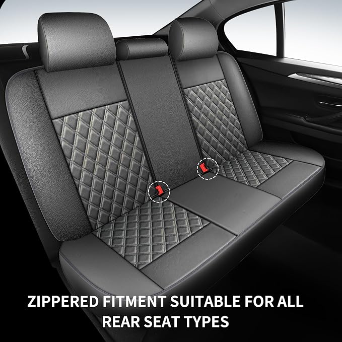 Car Seat Covers Full Set, Breathable and Waterproof Napa Leather Car Seat Cover - Image 9